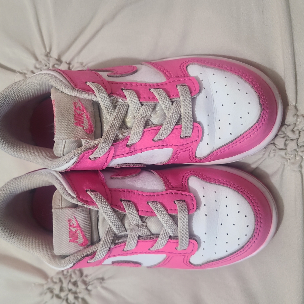 Nike Kids Pink and White Sneakers